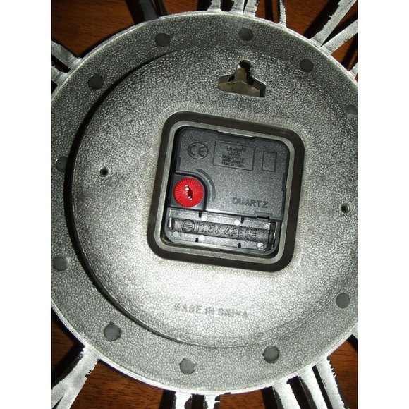 Wall Clock Large 20" Round Silver Cut Out Chrome Roman Numeral Skeleton Round - Picture 8 of 8